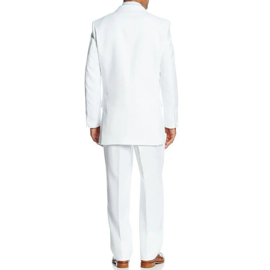 Men Suit 3 Pieses White Single Button Solid Color For Wedding Birthday Business Office Casual Work Set Jacket Vest With Pants
