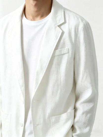 Pure Cotton Blazer Outdoor Men's Traveling Breathable, Non-stretch, Moisture-wicking, Sweat-absorbing, Fitted and Casual Blazer