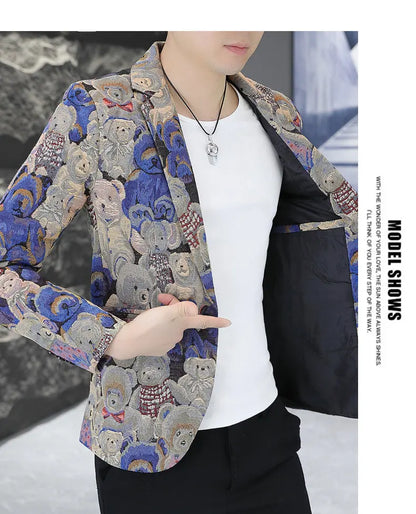 Blazer Men's fashion outdoor travel gentleman wedding Slimming Business versatile Trendy Casual Korean-style formal wear Blazer