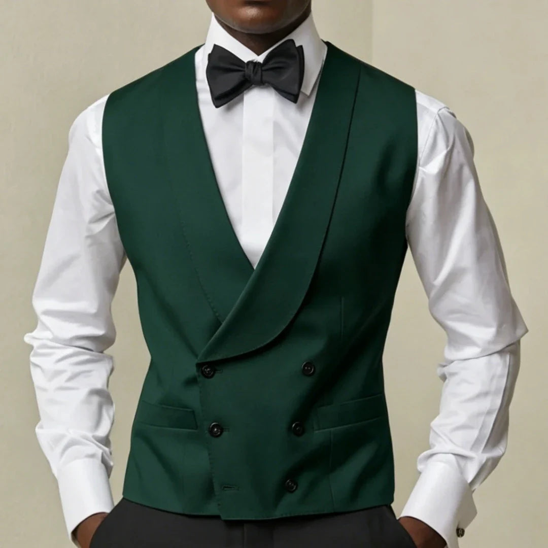 Men's Double Breasted Vest – Formal Waistcoat for Weddings, Banquets & Business