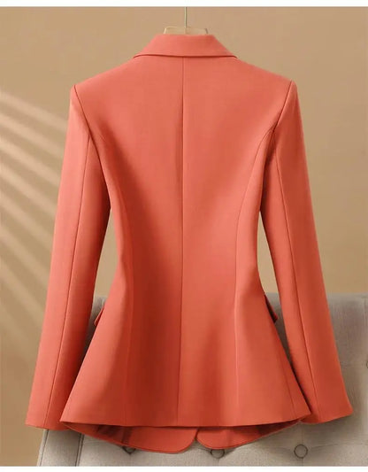 2024 Fashion Women's Blazers Autumn New Coats Jackets Long Sleeve Single Button Casual Outerwears Female Clothing Coat