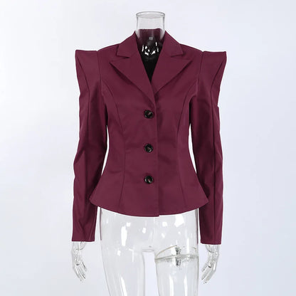 Fall,Winter,European,Clothes,Shoulder pad，Suit coat,Sexy,Patchwork,Elegance,Women,Tops,Long Sleeve,Slim,Hot,Jacket,New,6721001