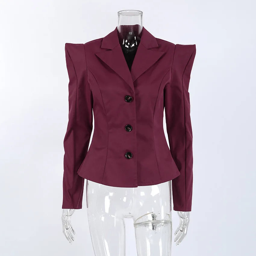 Fall,Winter,European,Clothes,Shoulder pad，Suit coat,Sexy,Patchwork,Elegance,Women,Tops,Long Sleeve,Slim,Hot,Jacket,New,6721001