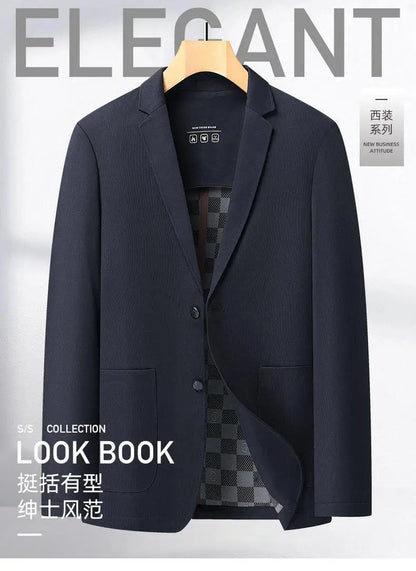 Seamless Adhesive Thin Style Blazer Fashionable Outdoor Travel, Camping, Wedding, Men's Slim-fit Casual Wear, Breathable Blazer