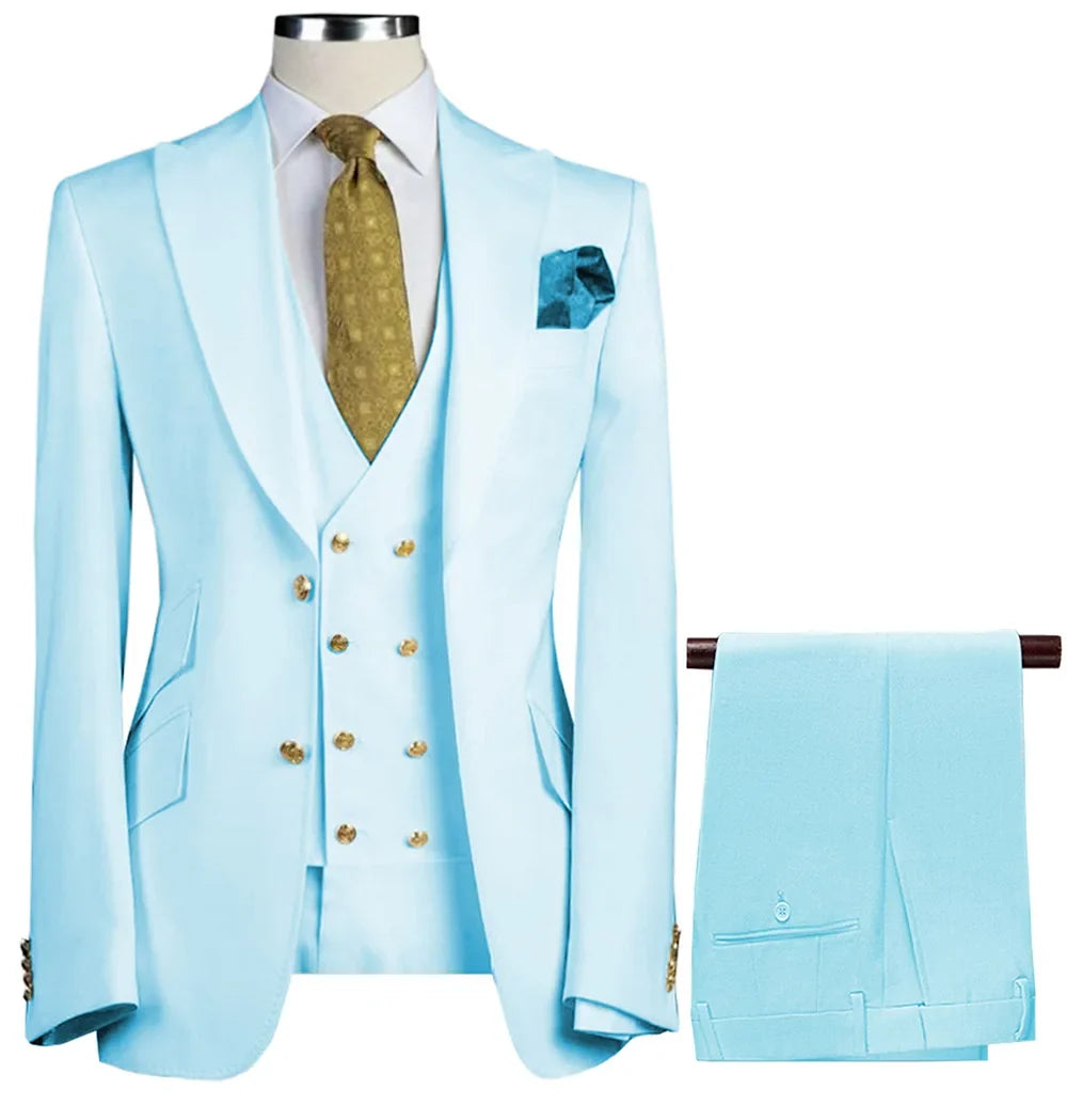  Men Suit 3 Pieces Beige With Lapel Solid For Business Banquet Wedding Groom Daily Tuxedo Office Suit Jacket Vest With Pants