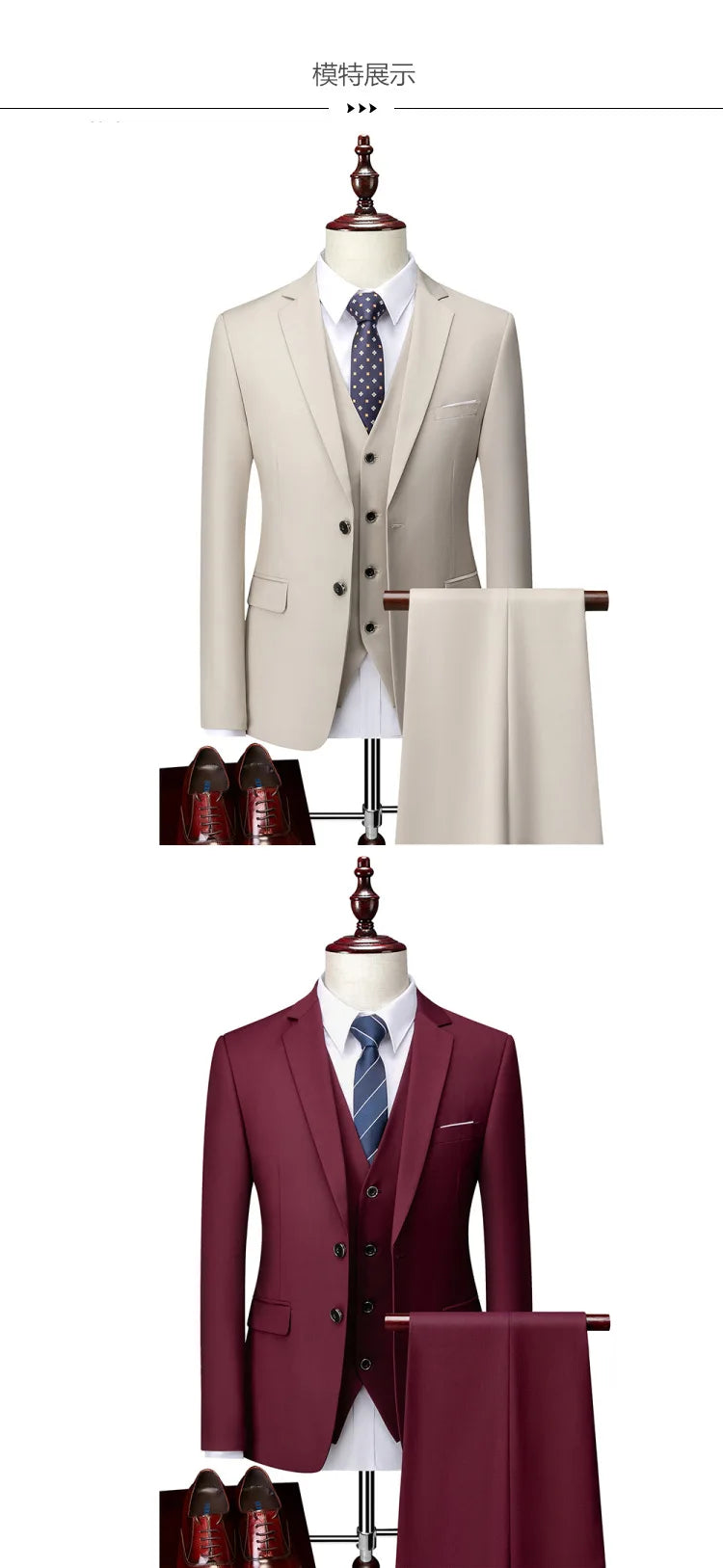 White Men Suits Slim Fit 3 Piece Double Breasted Suit Men Wedding Prom Party Business (Blazer+Vest+Pants) Wedding Suits for Men