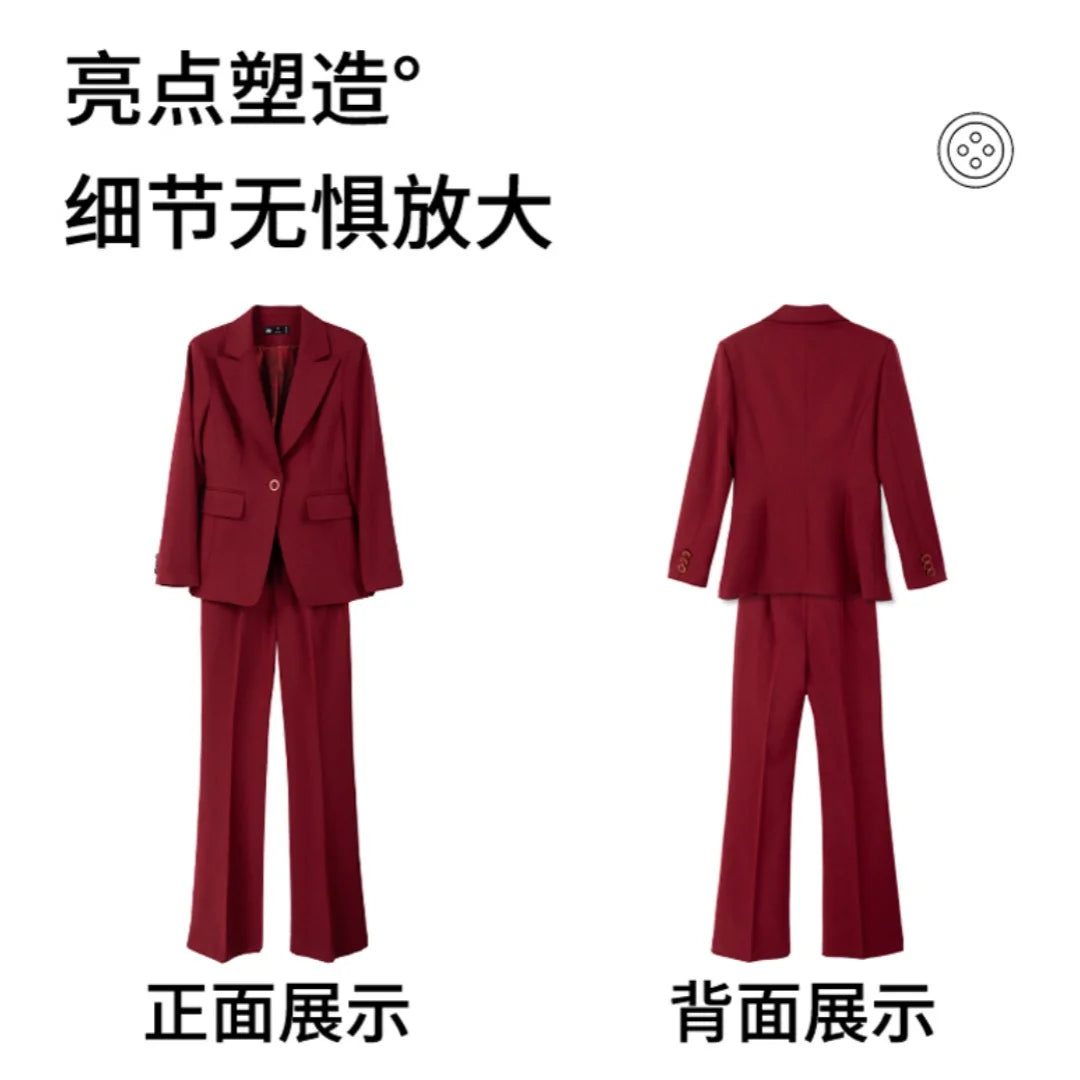 Elegant and fashionable professional women's wear, exquisite two-piece suit jacket + pants. 2025 autumn/winter new styles
