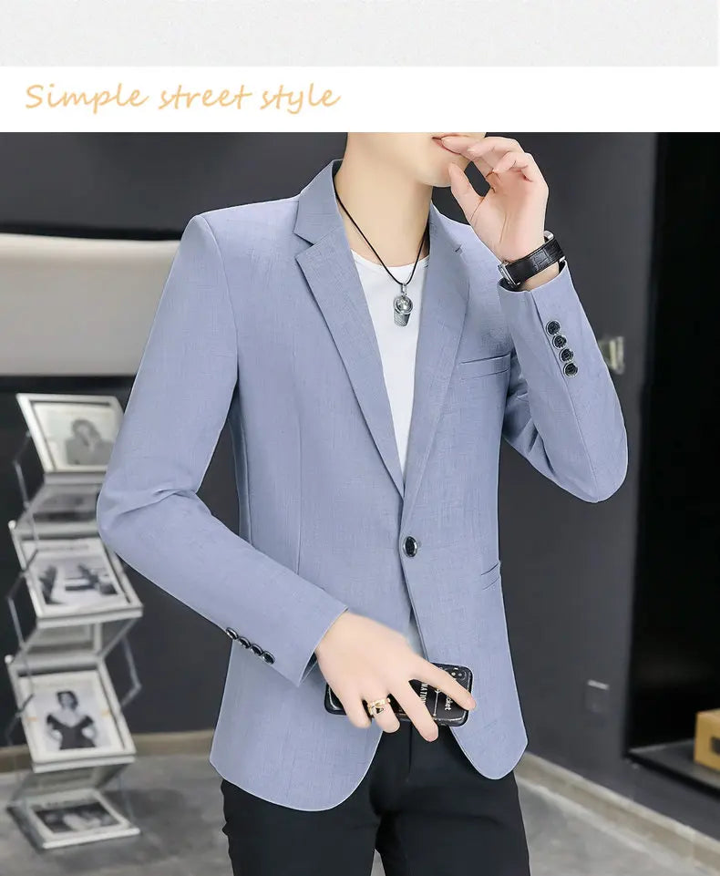Blazer Men's Fashion Business Gentleman Groom Professional Gentleman Form-fitting Versatile Casual Formal Wear High-end Blazer