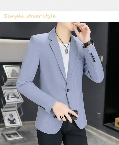 Blazer Men's Fashion Business Gentleman Groom Professional Gentleman Form-fitting Versatile Casual Formal Wear High-end Blazer