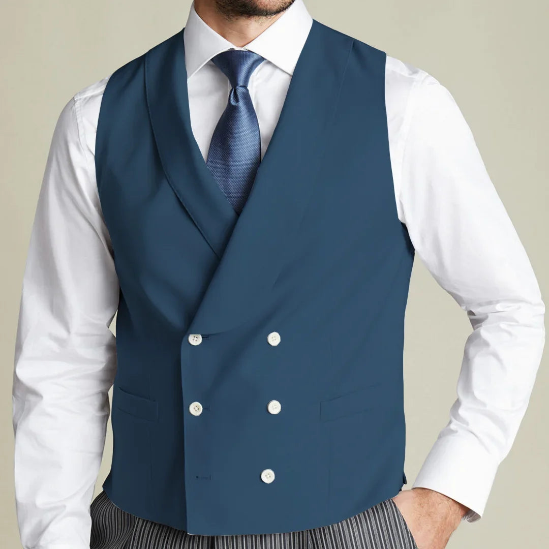 Men's Double Breasted Vest for Weddings, Business & Formal Occasions