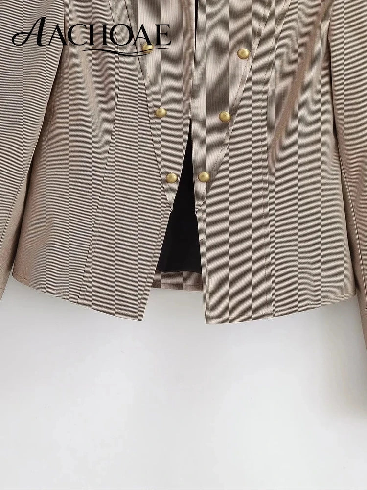 Women Military Style Cropped Blazer Jacket Gold Button Slim Short Suit Coat Stand Collar Elegant Office Lady Outerwear