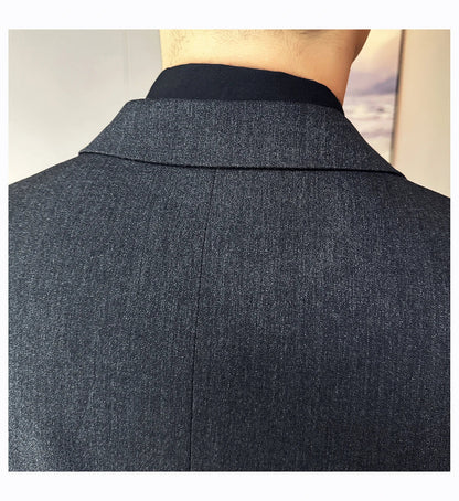 (Jacket + Vest + Pant) Men's Formal Slim Fit Business Work Wedding Stage Tuxedo Fashion Best Men Social Dress Suit 3 Pieces Set