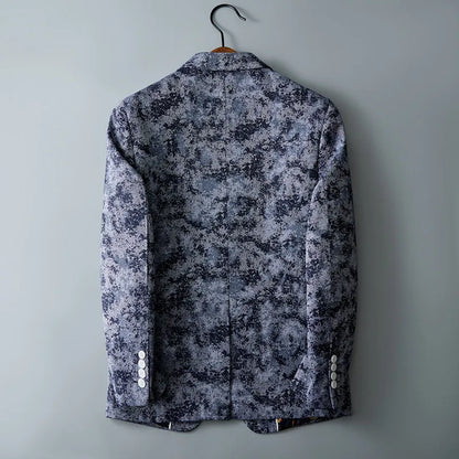 Men's Floral Jacquard Blazer Slim Suit Jacket Male Business Casual Coat Fashion Men Wedding Party Tuxedo Dress Blazers  Fit Tops