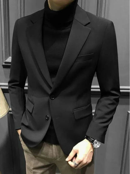 Men's Double Breasted Blazer Korean Style for Banquet and Business