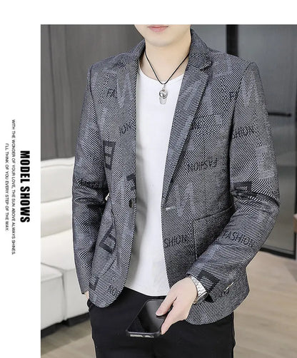 Blazer Men's Fashion Outdoor Travel Gentleman Wedding Slimming Business Versatile Trendy Casual Korean-style Formal Wear Blazer