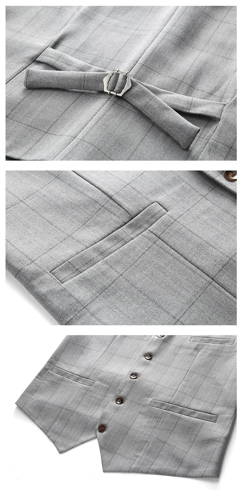 Business Casual Plaid (suit + Vest + Trousers) High-end Fashion Handsome Button Suit Korean Version Slim-fit Three-piece Set
