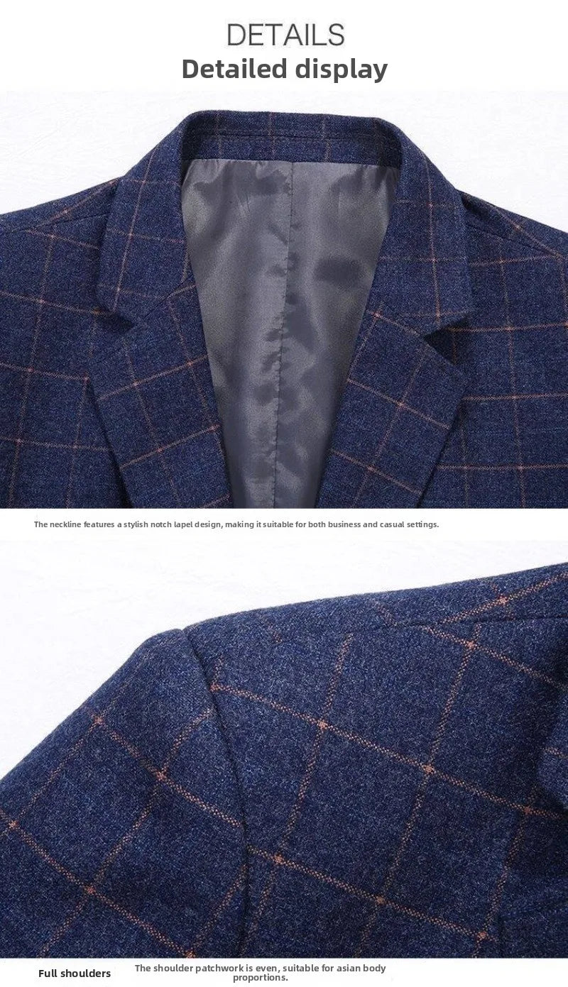Blazer - New Men's Fashionable Outdoor Travel Premium Business Gentleman Wedding Stylish Multi-purpose Plaid Casual Blazer