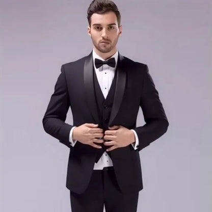 Costume 3 pièces de smoking multi-couleurs pour homme, revers châle noir, coupe ajustée, tenue formelle pour mariage, bal de promo et banquet