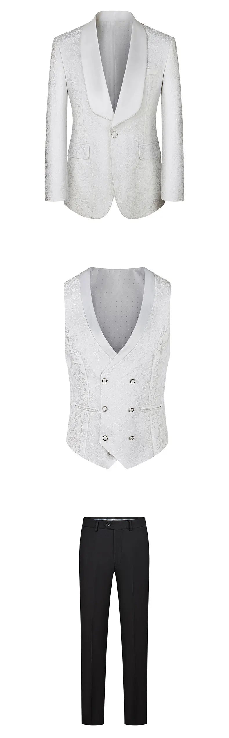 2025 Men's Jacquard Suits 3 Pieces ( Jacket+vest+pant) Wedding Dress Groom's Suit Host's Performance Party Stage Formal Clothing