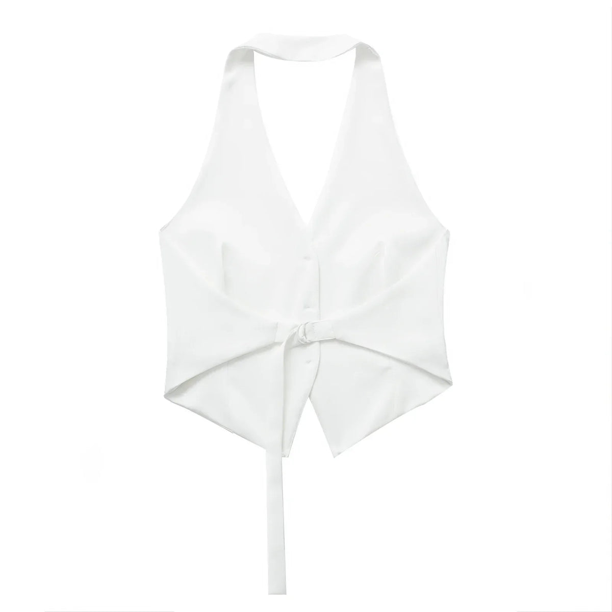 Halter Formal Vests Woman Off Shoulder Women's Suit Vest Backless Black White Short Vest Casual Cropped Sleeveless Vest