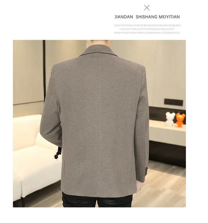 Blazer Men Business Gentleman Leisure Korean Wedding Fashion Trend, Slimming, Versatile, High-end Casual, High-end Woolen Blazer