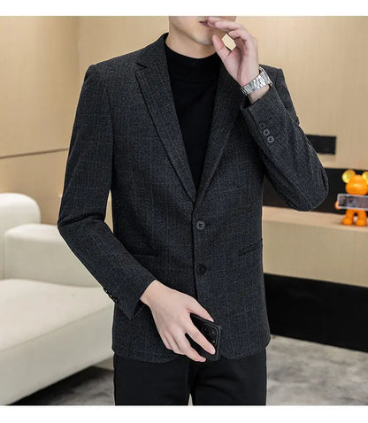 Autumn and Winter New Men's Suits, Two-Button Single-Breasted Jackets, Men's Casual Business Wear, Formal Wear, and Men's Suits