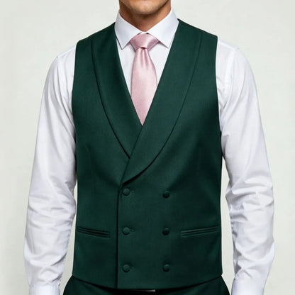 Men's Double Breasted Vest – Formal Lapel Waistcoat for Wedding & Business