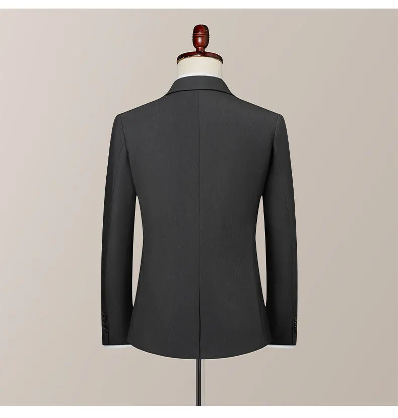 High-Quality Groom's Three-Piece Set Wedding Dress - Slim Fit British Style Business Casual Suit Vest Trousers for Men