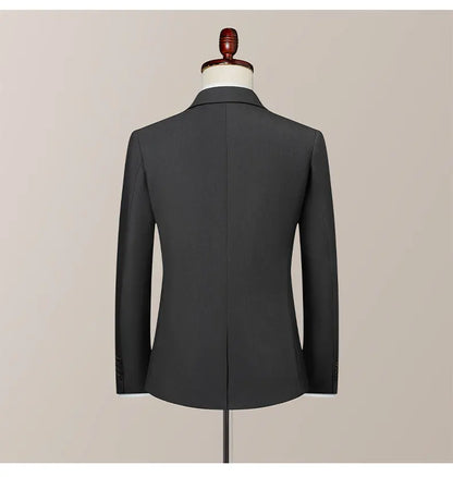 High-Quality Groom's Three-Piece Set Wedding Dress - Slim Fit British Style Business Casual Suit Vest Trousers for Men
