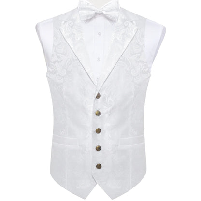 Men's Paisley Suit Vest Set with Tie, Pocket Square & Cufflinks for Wedding & Formal Events