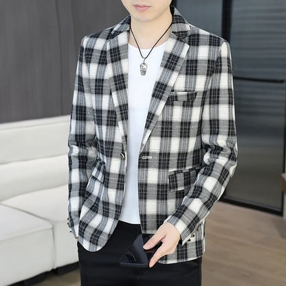 Blazer Men's Fashion Business Gentleman Groom Professional Gentleman Form-fitting Versatile Casual Formal Wear High-end Blazer
