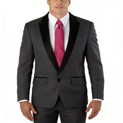 Slim Fit Solid Men's 2-Piece Tuxedo Shawl Lapel One Button Business Wedding Prom Groom Suit Jacket And Pants Set Men Clothing