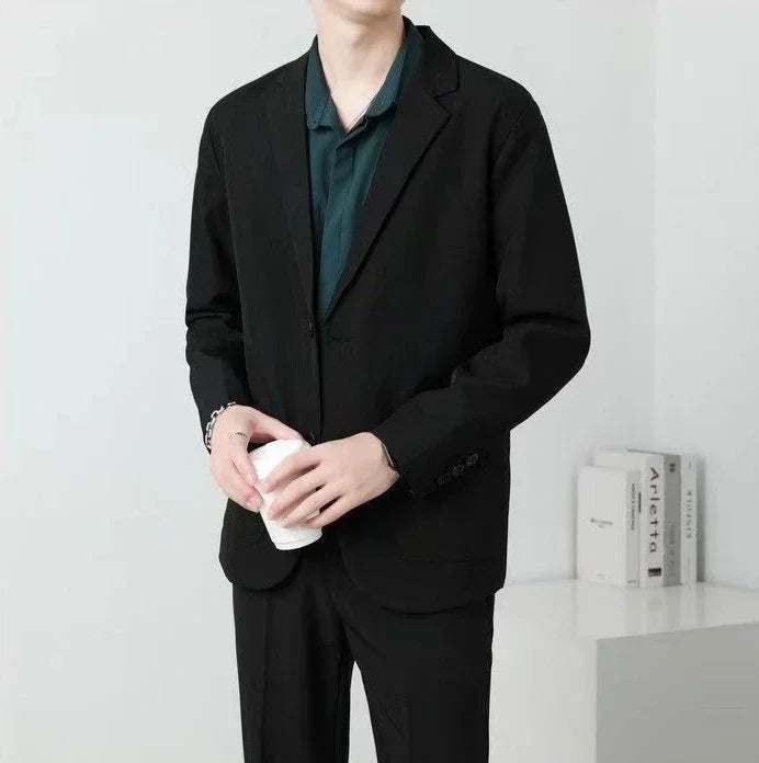 Men's Oversized Blazer Smart Casual Single Breasted Jacket for Business and Daily Wear