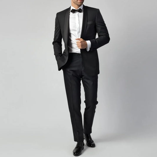 Men Suit 2 Pieces Single Button With Bright Lapel For Wedding Groom Banquet Work Business Office Daily Jacket And Pants