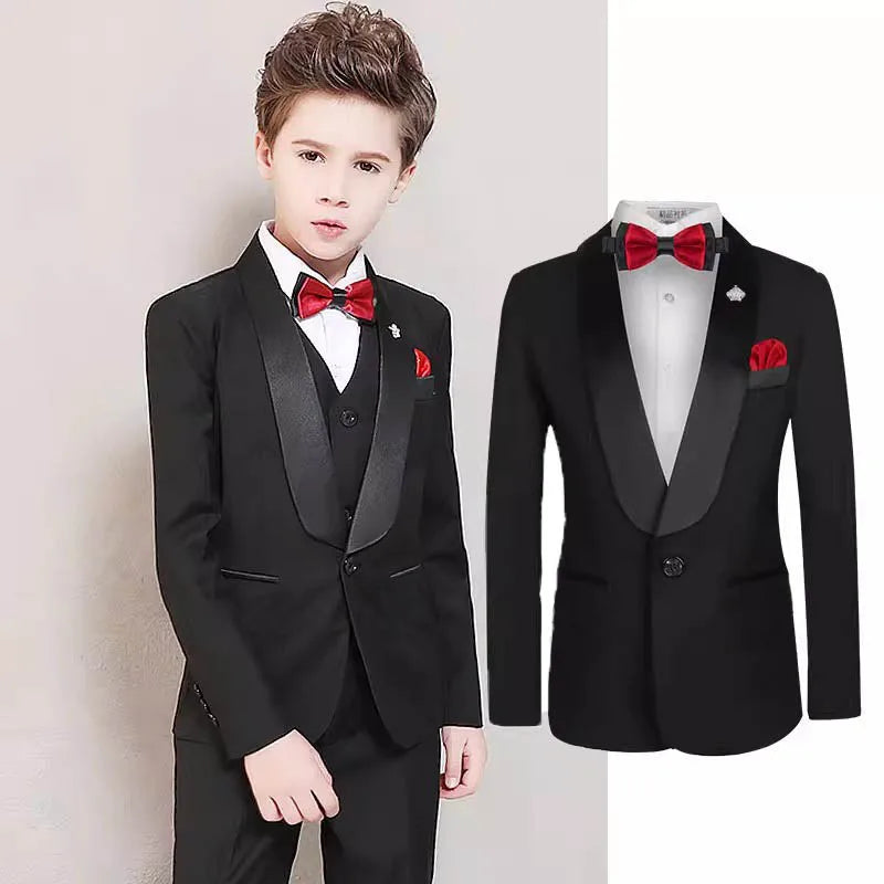 School Kids Piano Host Performance Suit Set Flower Boys Wedding Dress Spring Children's Birthday Party Photography Costume