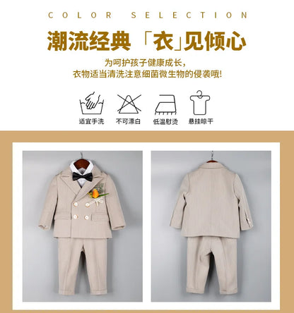 Baby Boys 1 Year Birthday Set Kids Wedding Suit Child Jacket Vest Pants Photograph Suit Children Wedding Performance Party Dress