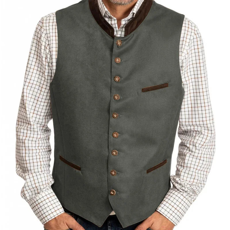 Men's Vest Single Breasted Formal Waistcoat for Wedding Banquet and Business