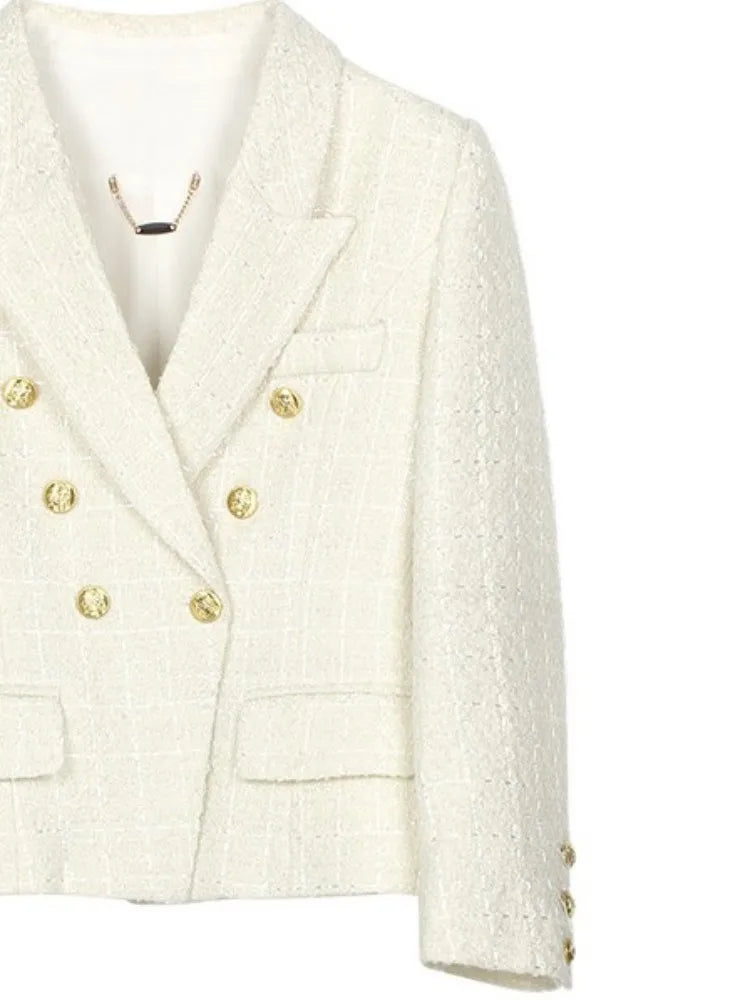 Single Breasted Solid Color Straight Jacket Versatile Ladies Loose Coats Fashion Round Neck Long Sleeves Outwear