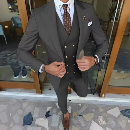 Men's 3-Piece Slim Fit Suit | Wedding Groom Formal Tuxedo in Multiple Colors