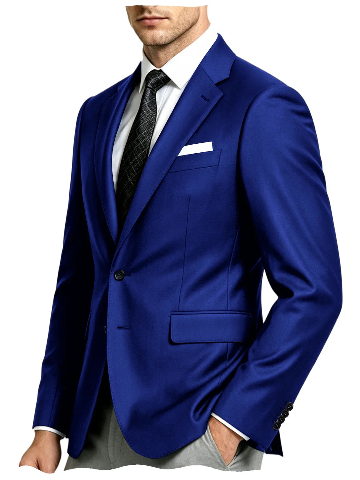 Men's Suit Jacket Single Button Slim Fit Notch Lapel for Wedding, Prom and Business