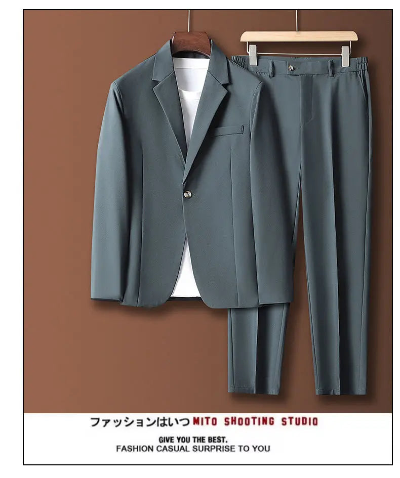 Men's Casual Suit Jacket Korean Style Loose Trendy Single-Breasted Shoulder Spring Autumn Cool Stylish
