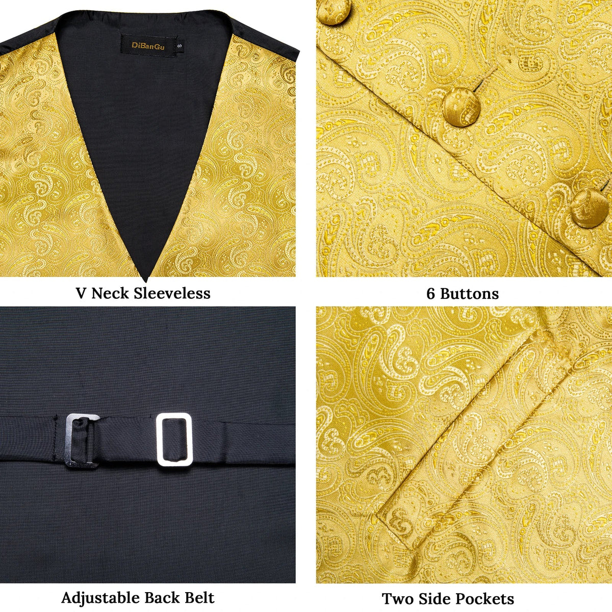 Men's Suit Vest and Tie Set – Single Breasted Waistcoat with Necktie and Pocket Square for Weddings and Business Events