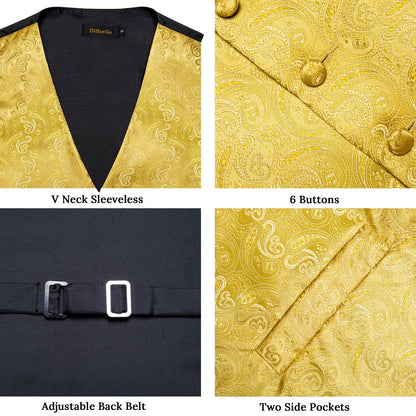 Men's Suit Vest and Tie Set – Single Breasted Waistcoat with Necktie and Pocket Square for Weddings and Business Events