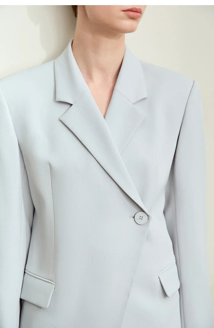 Minimalism 2024 Autumn New Blazers Women Notched Basic Quality Fashion Long Professional Jacket Women's Clothing 12443051