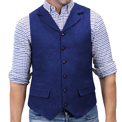 Men's Formal Vest | Single Breasted Lapel Waistcoat for Weddings & Business