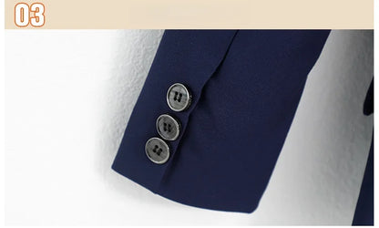 Boys Girls Formal Ceremony Costume Children's Brithish Style School Uniform Kids blue Jacket Pant/Skirt Photography Suit