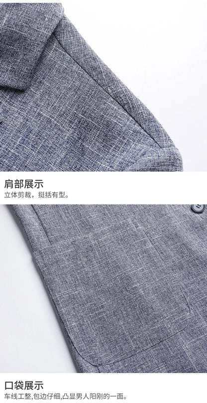 Blazer Summer Men's Fashion Gentleman Korean Version Trendy Performance Banquet Host Casual Ice Silk Sun-protective Clothing