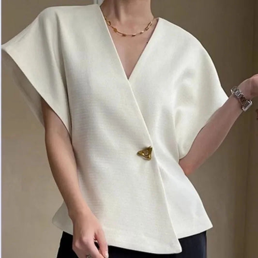 French Ladies Fashion One Button Vest Suit Women V-neck Casual Irregular Sleeveless Summer Femme High End Cardigan Waistcoat Top