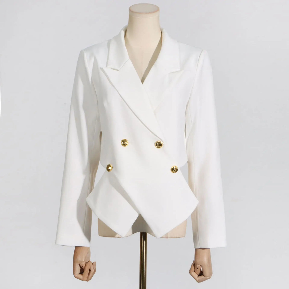 Women Trend Blazer Notched Collar Double Breasted Slimming Elegant Niche Irregular Fashion Jacket New Spring Autumn HK20370