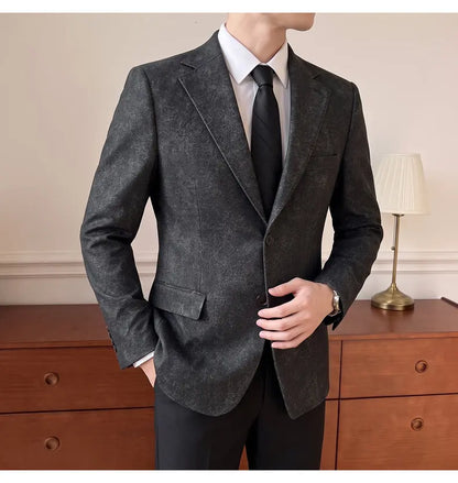 Men's Smart Casual Blazer Single Breasted Slim Fit Full Sleeve Business Formal Jacket